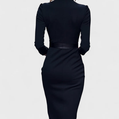 Lunori™ | Mandarin Luxe – Maxi dress with belt