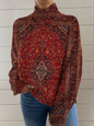 Rowan™ | Vintage Abstract Art Knit Turtleneck Sweater