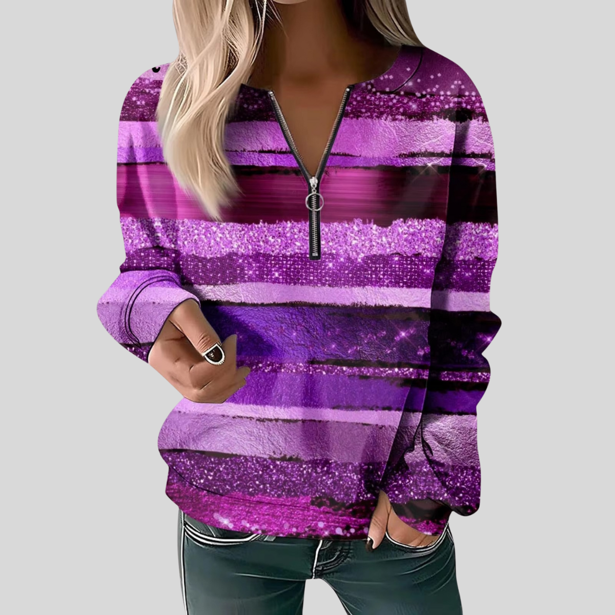 Brivelle™ | Cable Knit Zip Sweater