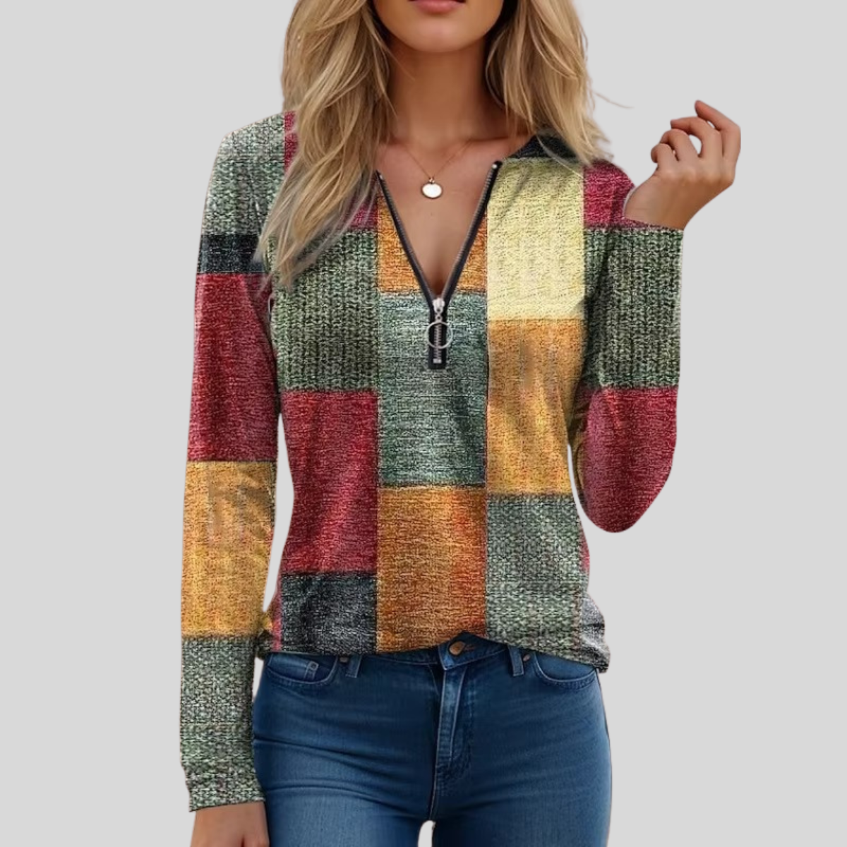 Siloria™ | Cable Knit Zip Sweater