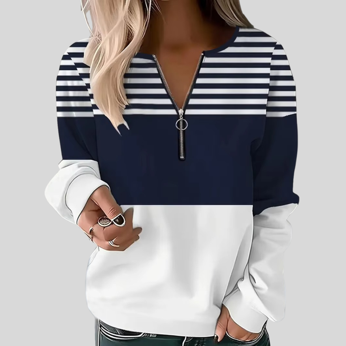 Ranelle™ | Cable Knit Zip Sweater