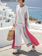 Two-piece linen set with unique detail