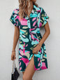 Tiana - Printed Button Down Dress