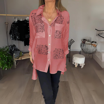 Zoey - Handwritten Button-Up Shirt