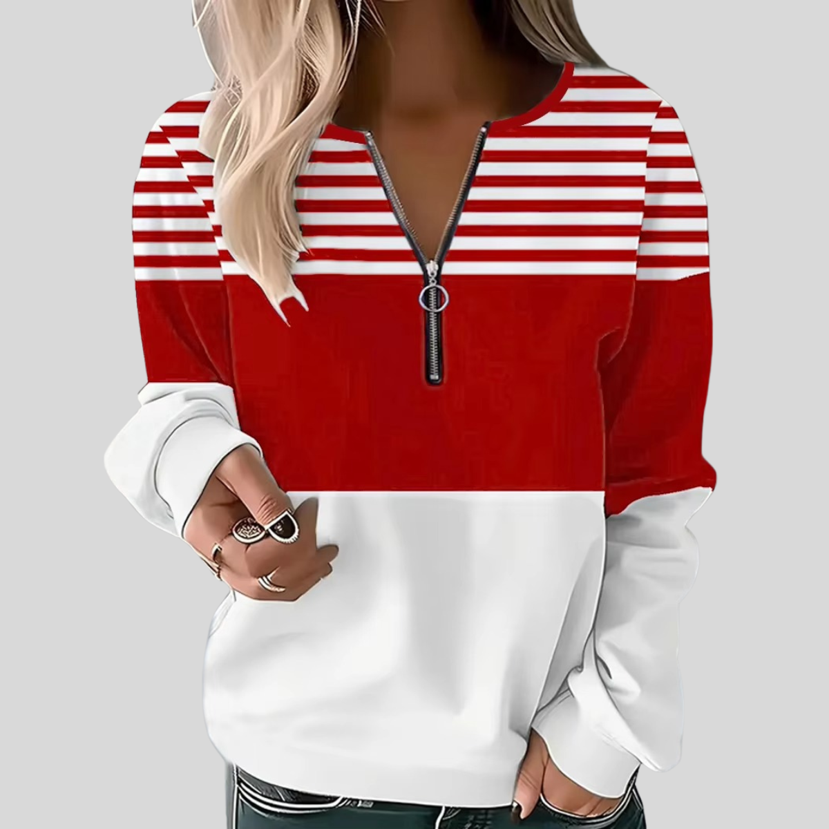 Ranelle™ | Cable Knit Zip Sweater