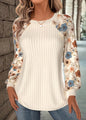 Alvyna | Floral Knit with Rib Details