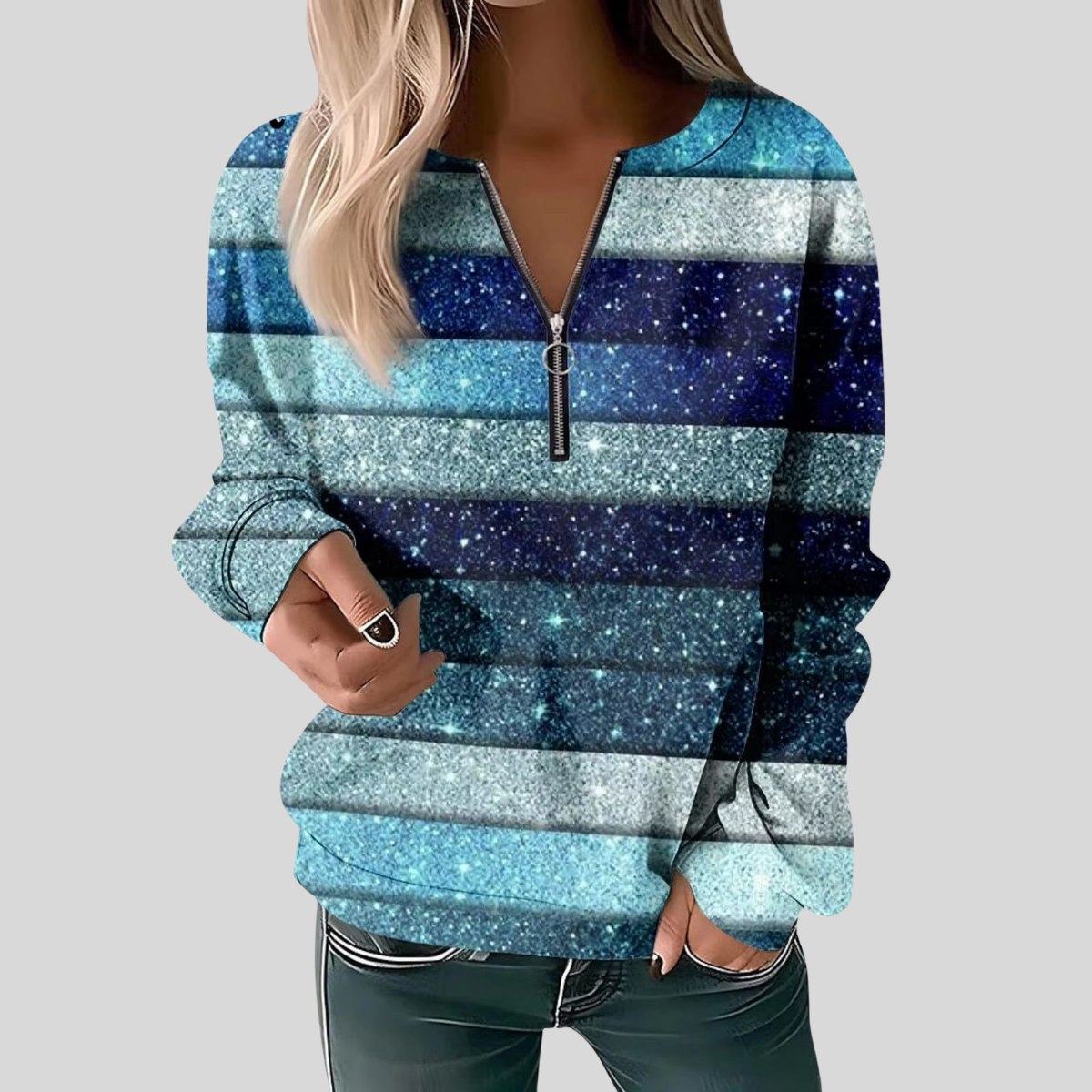 Brivelle™ | Cable Knit Zip Sweater
