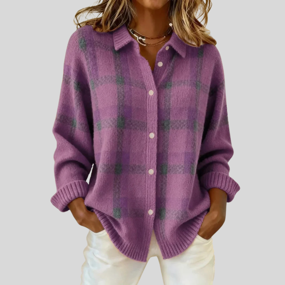 Francesca™ | Retro Cheque Sweater