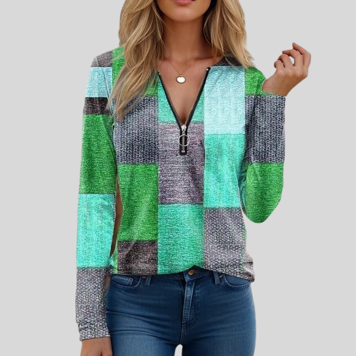 Siloria™ | Cable Knit Zip Sweater