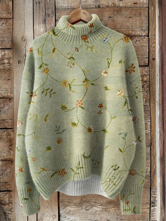 Natalia™ | Vintage Crochet Turtleneck