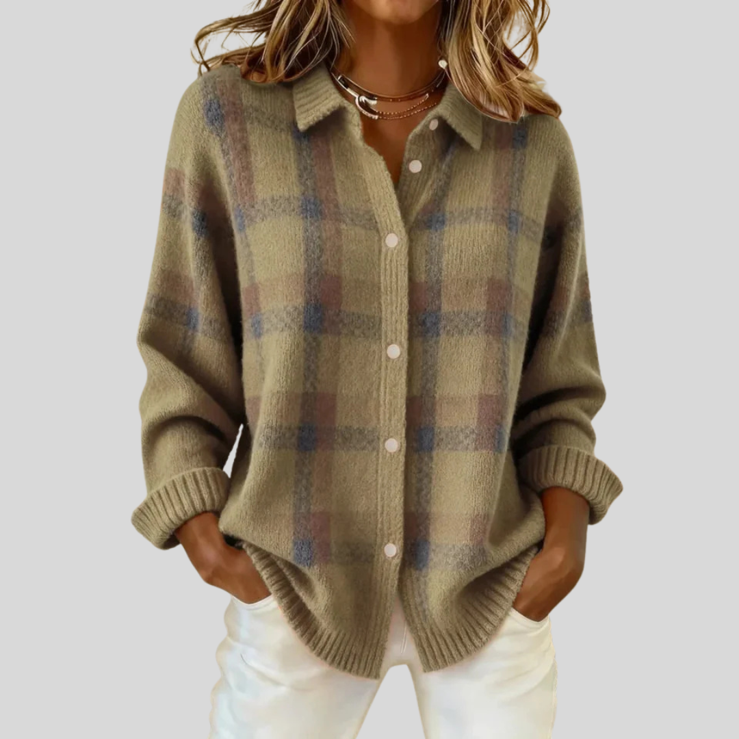 Celinea™ | Retro Check Sweater