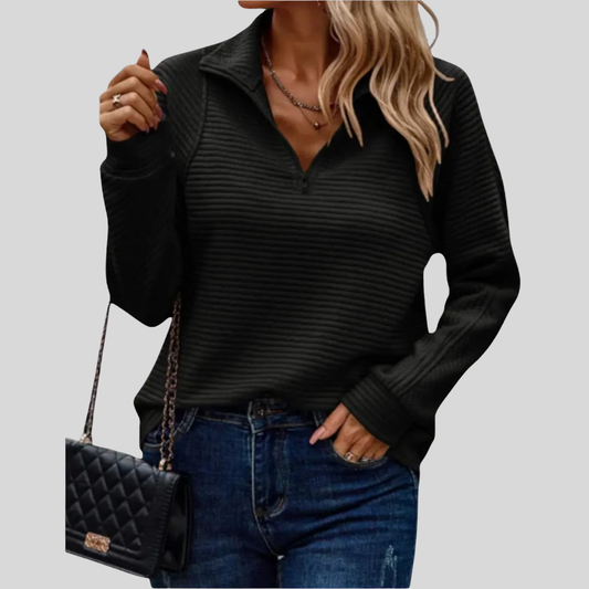 Liory™ | Textured Quarter Zip Pullover