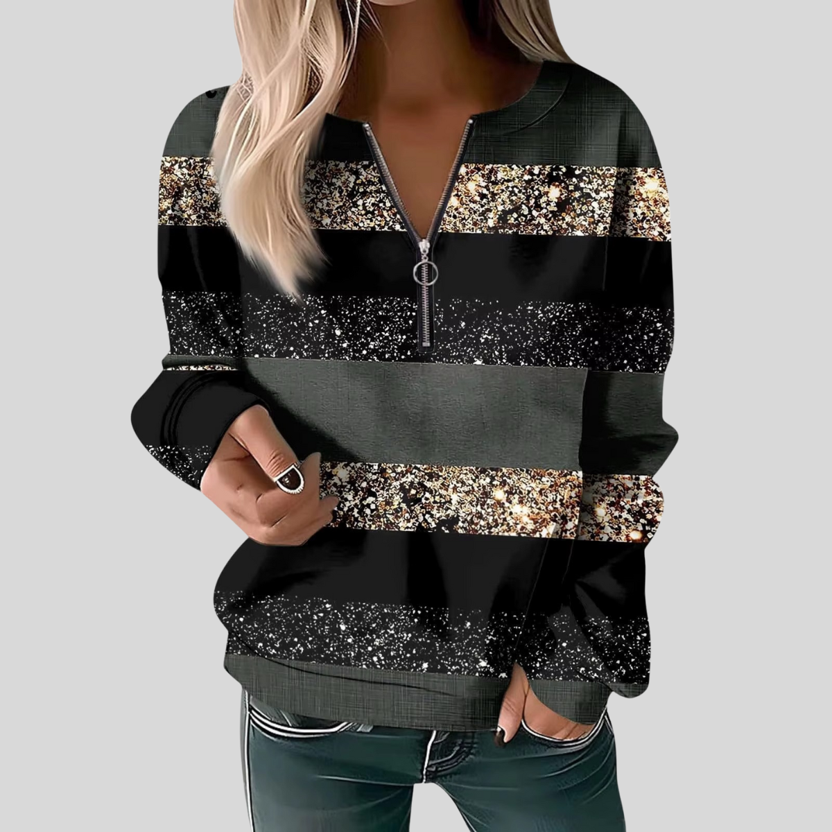 Brivelle™ | Cable Knit Zip Sweater