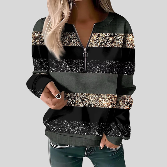Brivelle™ | Cable Knit Zip Sweater