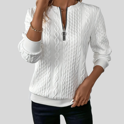 Borelina™ | Cable Knit Zip Sweater