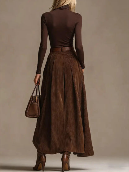 Lunori™ | Aveline Two-Piece Set (Turtleneck & Maxi Skirt)