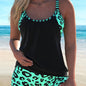 Lara | Turquoise Leopard Print Tankini Set