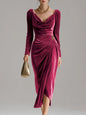 Lunori™ | Sylvana Velvet Midi Dress