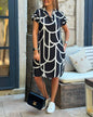Ellanore - Geometric Print Polo Dress