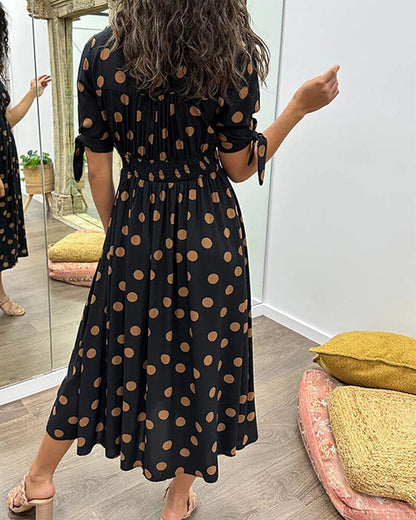 Bellamy - Polka Dots V-Neck Dress