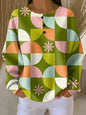 Saga | Sweater with Abstract Checkered Pattern