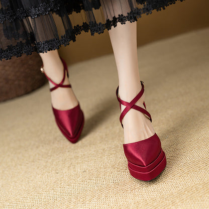 Aure Cross-Strap Platform Heels
