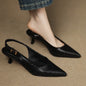 Céliane Pointed Leather Slingback Heels