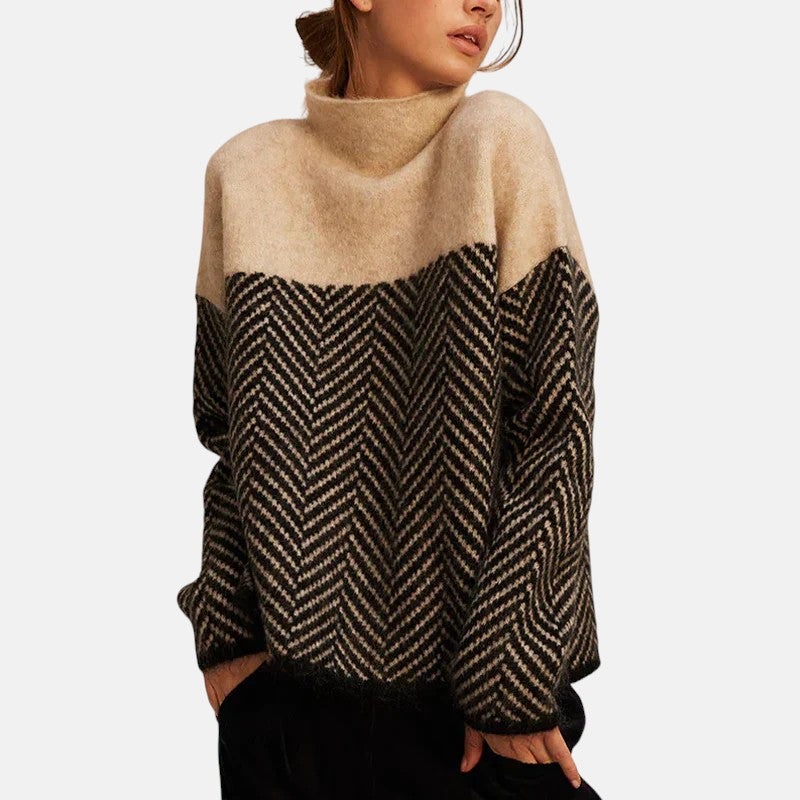 Monique | Patterned Turtleneck Sweater