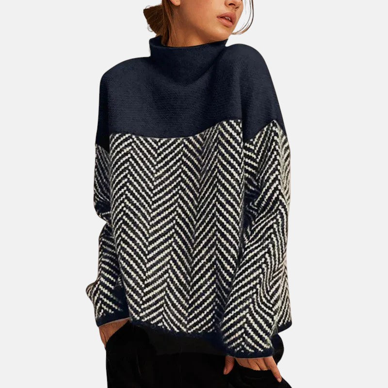 Monique | Patterned Turtleneck Sweater