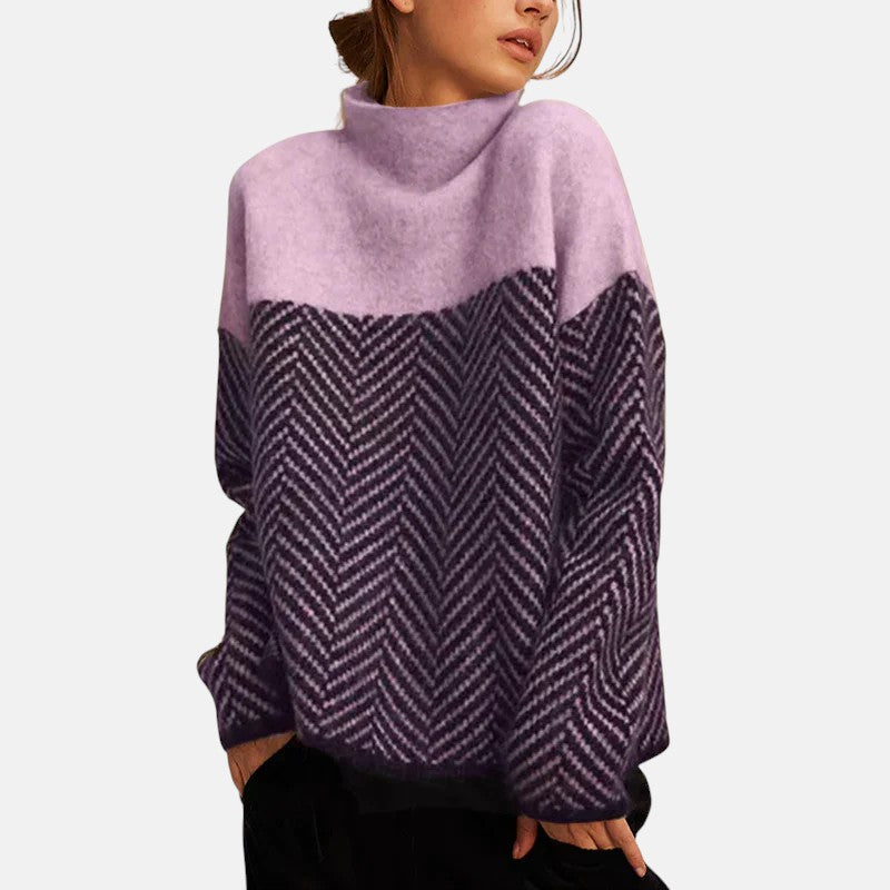 Monique | Patterned Turtleneck Sweater
