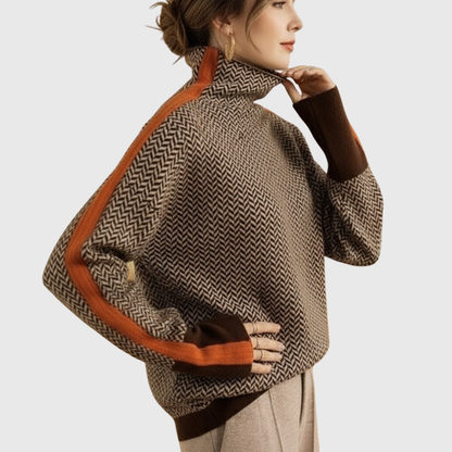 Louisa | Herringbone Luxe Turtleneck