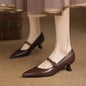 Eloria Leather Kitten Heels