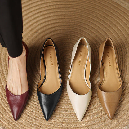 Ceyra Leather Kitten Heels