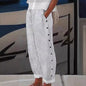 Sera - Striped Button-Accent Pants