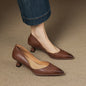 Calenne Leather Kitten Heels
