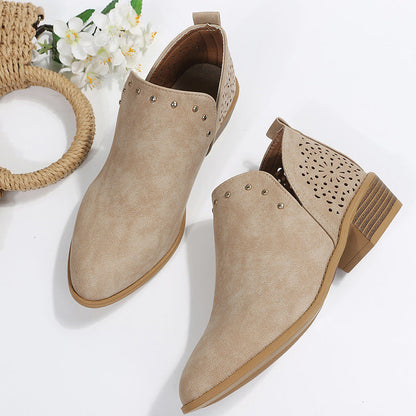 Caitlin | Low Cut Perforated Ankle Boot