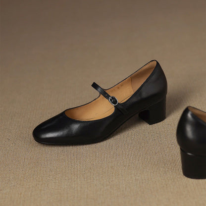 Caelen Leather Block Heels