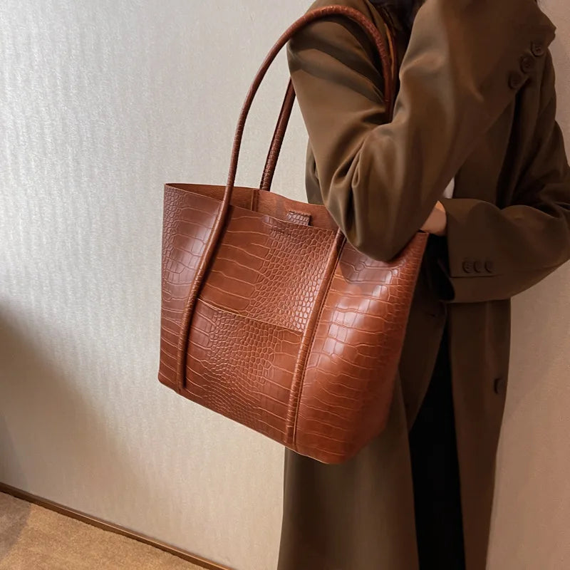 Betina - Croc Leather Shoulder Bag