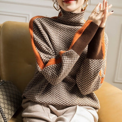 Louisa | Herringbone Luxe Turtleneck