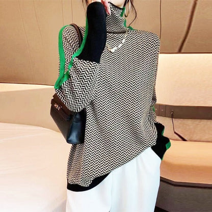 Louisa | Herringbone Luxe Turtleneck