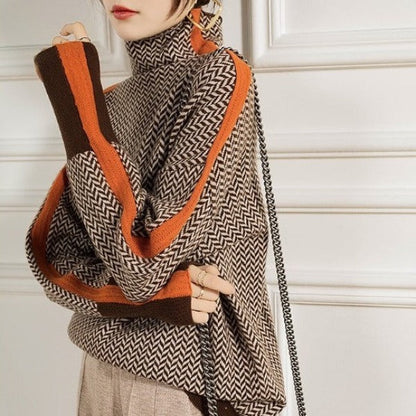 Louisa | Herringbone Luxe Turtleneck