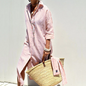 Cerys - Elegant Striped Shirt Dress