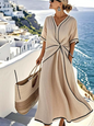 Linen Dress with Draped Detail