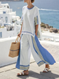 Two-piece linen set with unique detail