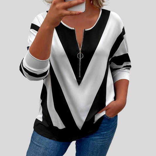 Vorelia™ | Cable Knit Zip Sweater