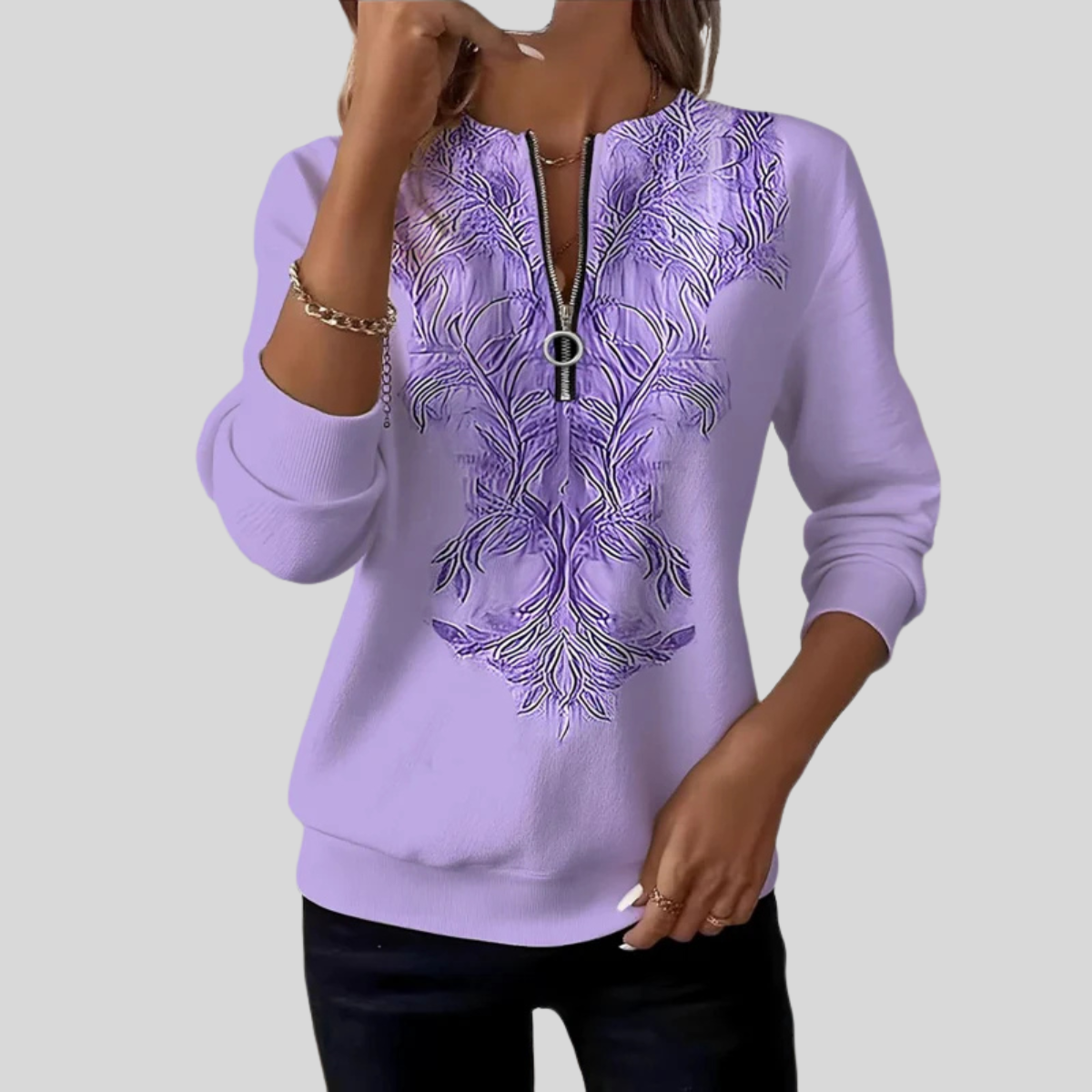 Pirelya™ | Cable Knit Zip Sweater