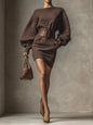 Clea - Structured Belted Short Knit Dress