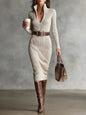 Lunori™ Valériea | Chic Fitted Midi Dress