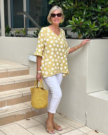 Bloomie - Stylish V-Neck Blouse