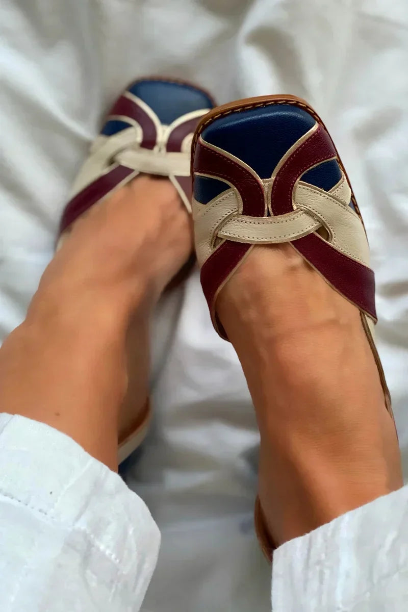 Amara | Tri-Colour Slip-On Flats